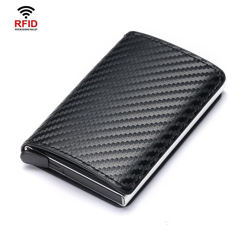 Automatic Rfid Blocking Card Holder with Coin Pocket - Black 12
