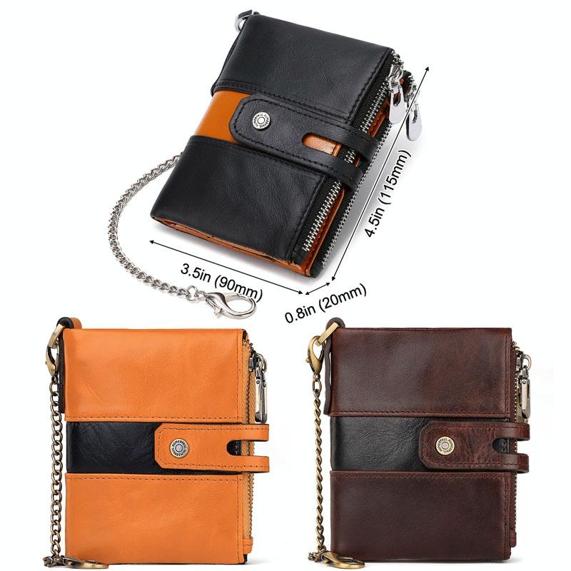 Retro Mens Coin Purse with Rfid Protection - Brown 3