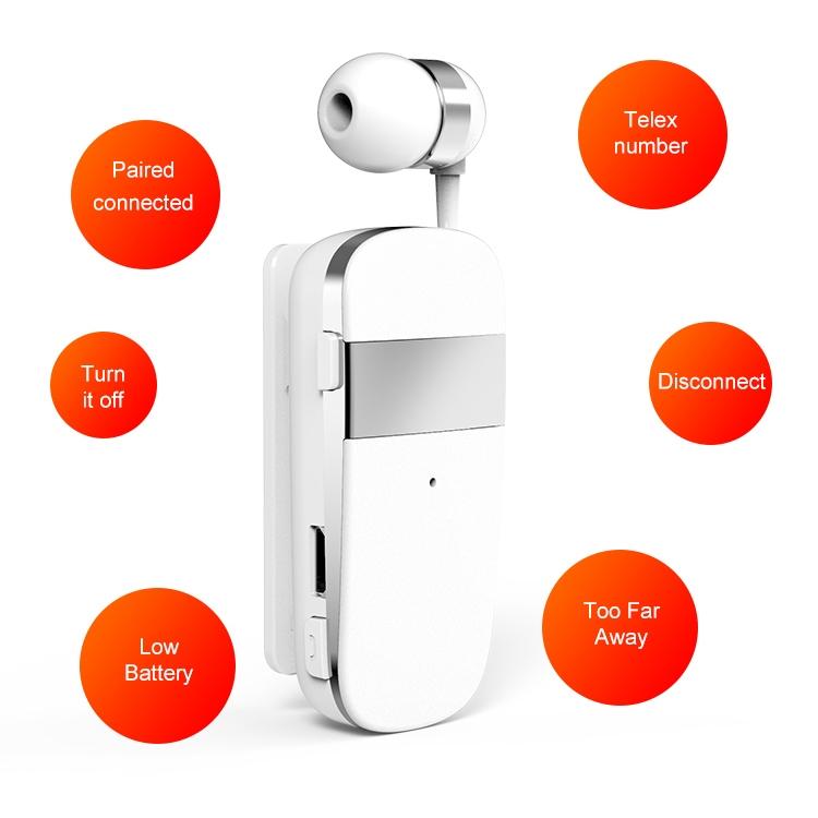 Wireless Bluetooth Earphone with Vibration Reminder for Phone - Gray 8