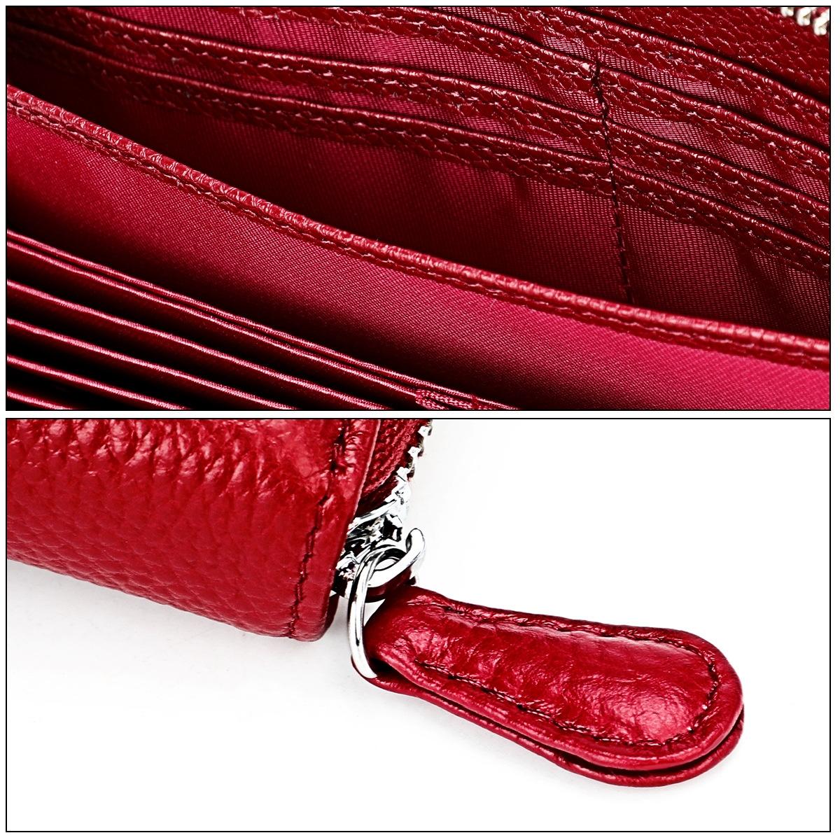 Stylish Rfid Clutch with Zipper - Lychee Texture - Purple 7