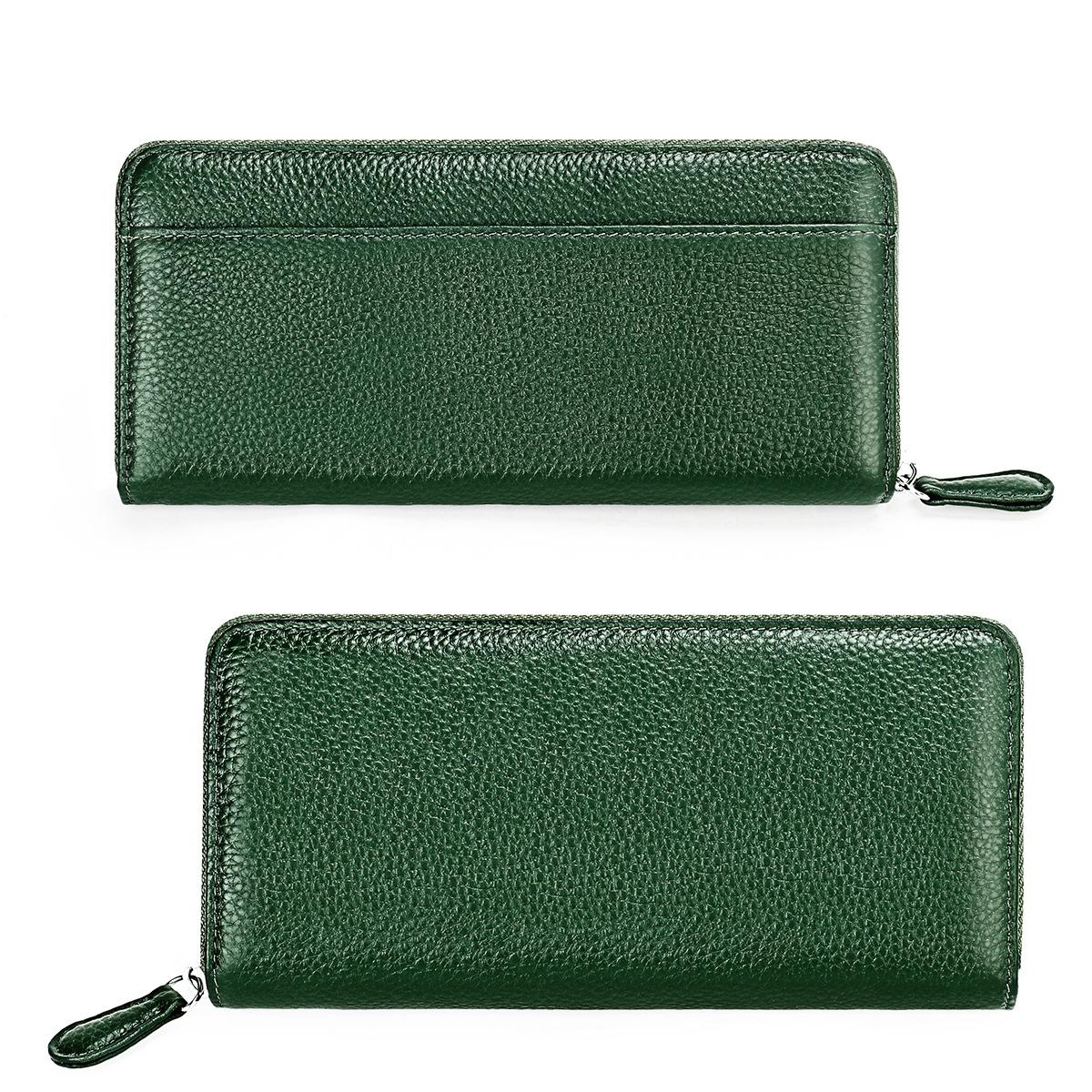 Stylish Rfid Clutch with Zipper - Lychee Texture - Purple 14