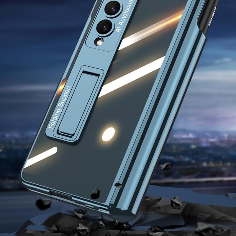 For Samsung Galaxy Z Fold4 5G Foldable Magnetic Privacy Case With Pen Holder - Fits 4Th Generation Ipad - Green 6