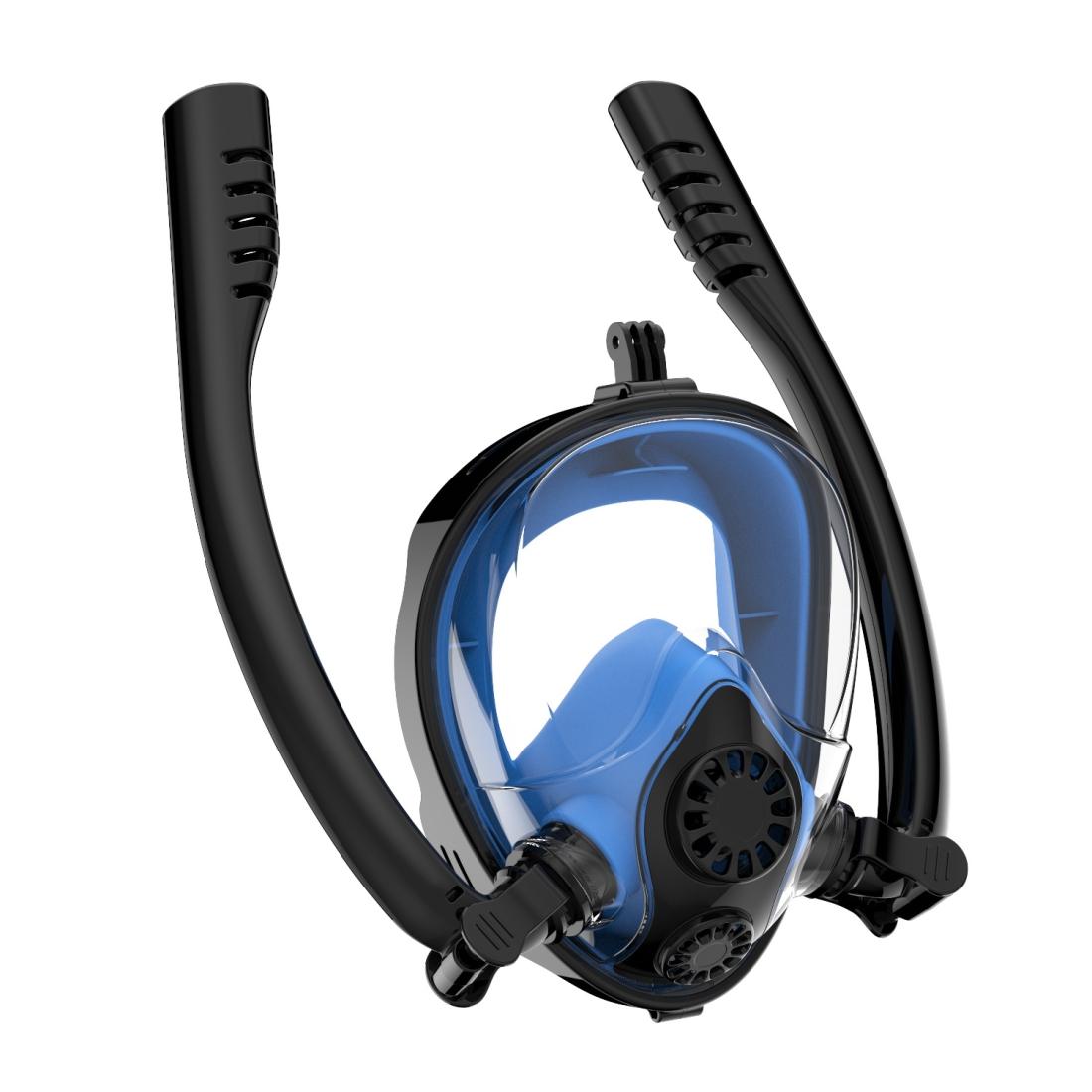 Full Dry Silicone Diving Mask for Water Sports and Gopro Hero11 - Black Blue 4