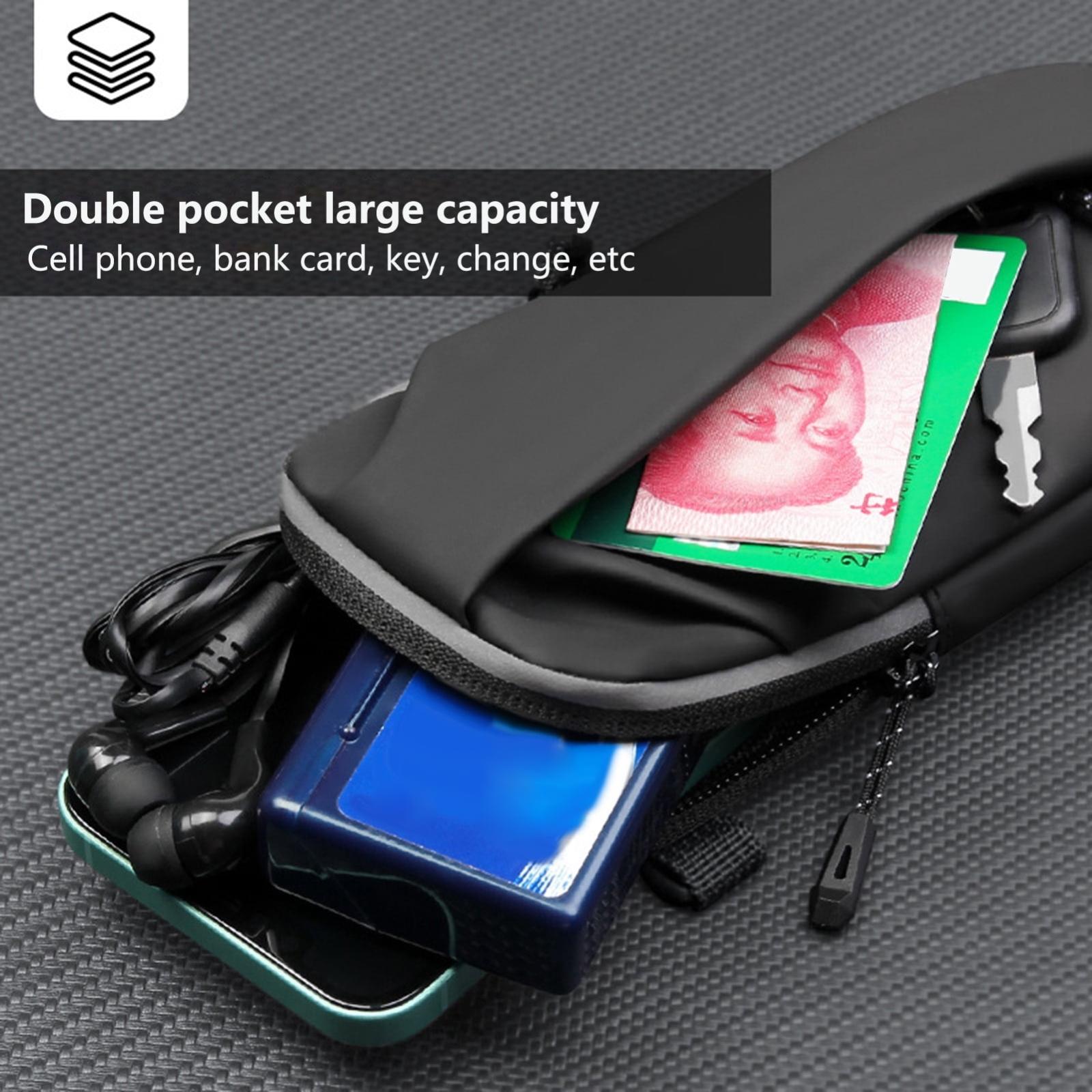 Multi Function Crossbody Bag For Outdoor Sports Fits Mobile Phones Men And Women - Black 6