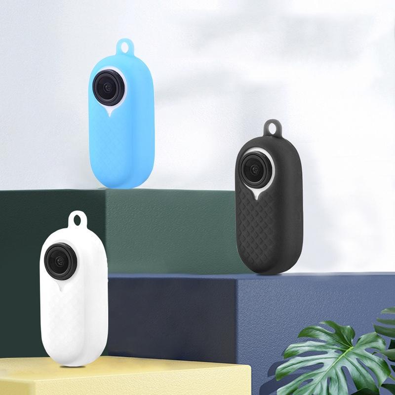 Silicone Camera Case Set with Lanyard for Insta360 Go2 - Blue 3