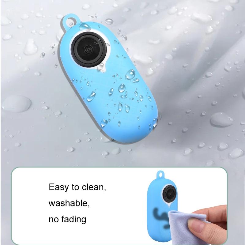 Silicone Camera Case Set with Lanyard for Insta360 Go2 - Blue 6