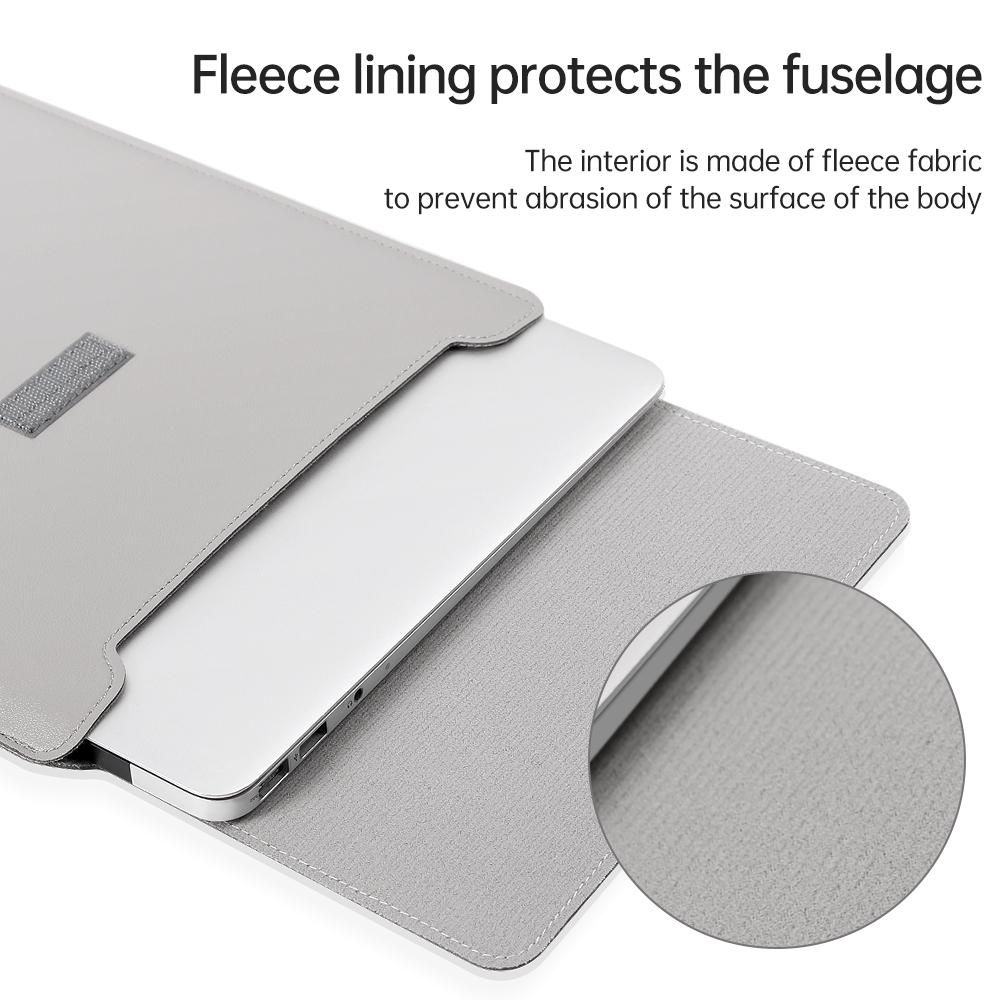11 / 12 Inch Leather Computer Bag - Lightweight & Portable - 4 in 1 - Grey 6