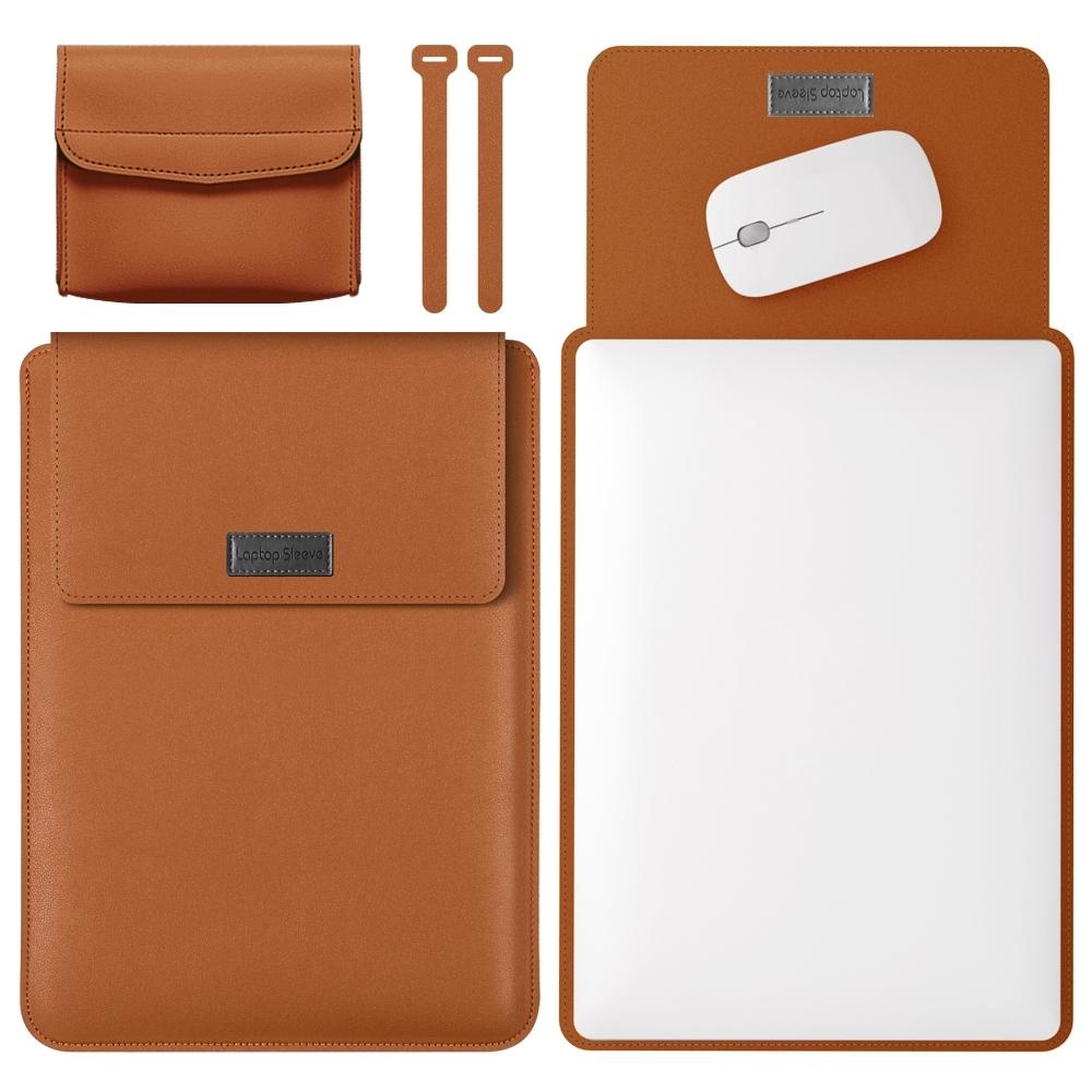 11 / 12 Inch Leather Computer Bag - Lightweight & Portable - 4 in 1 - Grey 10