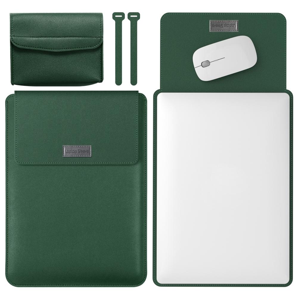 11 / 12 Inch Leather Computer Bag - Lightweight & Portable - 4 in 1 - Grey 13