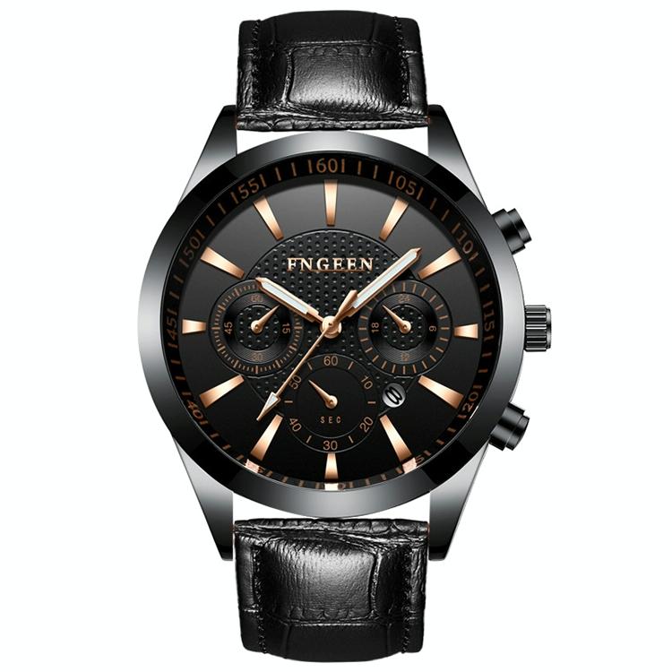 Waterproof Men Watch with Luminous Six-needle Design - Black Belt