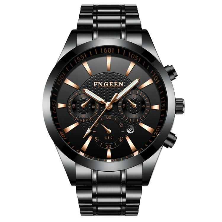 Waterproof Men Watch with Luminous Six-needle Design - Black Belt 6