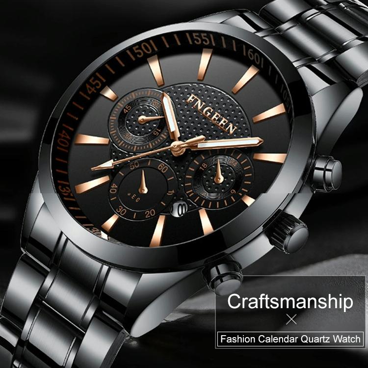 Waterproof Men Watch with Luminous Six-needle Design - Black Belt 8