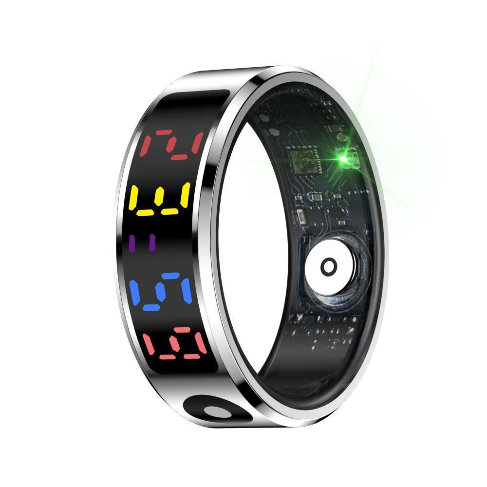 Smart Ring Heart Rate Blood Oxygen Sleep Sports Size 11 - Silver