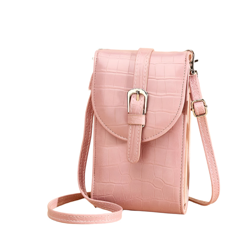 Stylish Crocodile Print Shoulder Bag - Black