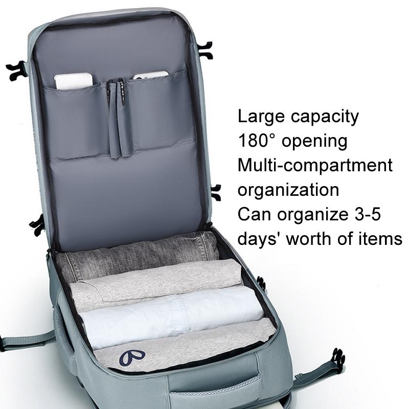 Spacious Travel Backpack For Laptops - Light Blue 4