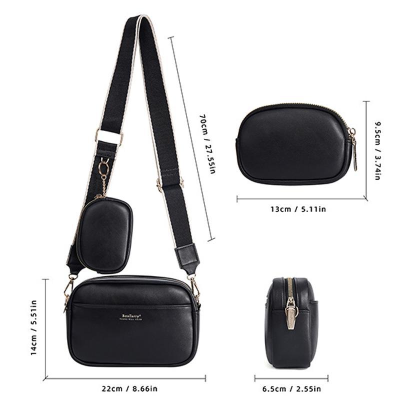 Small Square Pu Crossbody Bag For Women High Capacity - Black 5