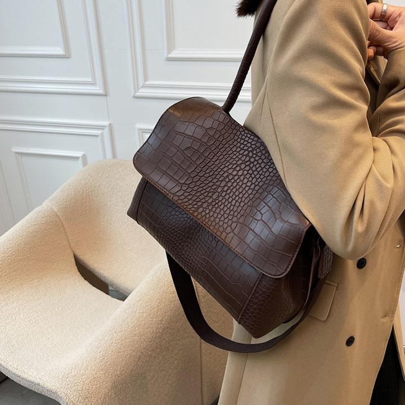 Stylish Winter Crossbody Tote For Women - Brown 7