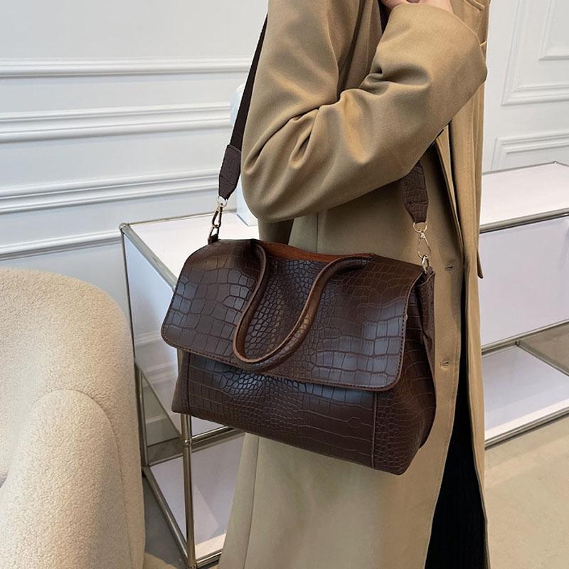 Stylish Winter Crossbody Tote For Women - Brown 9