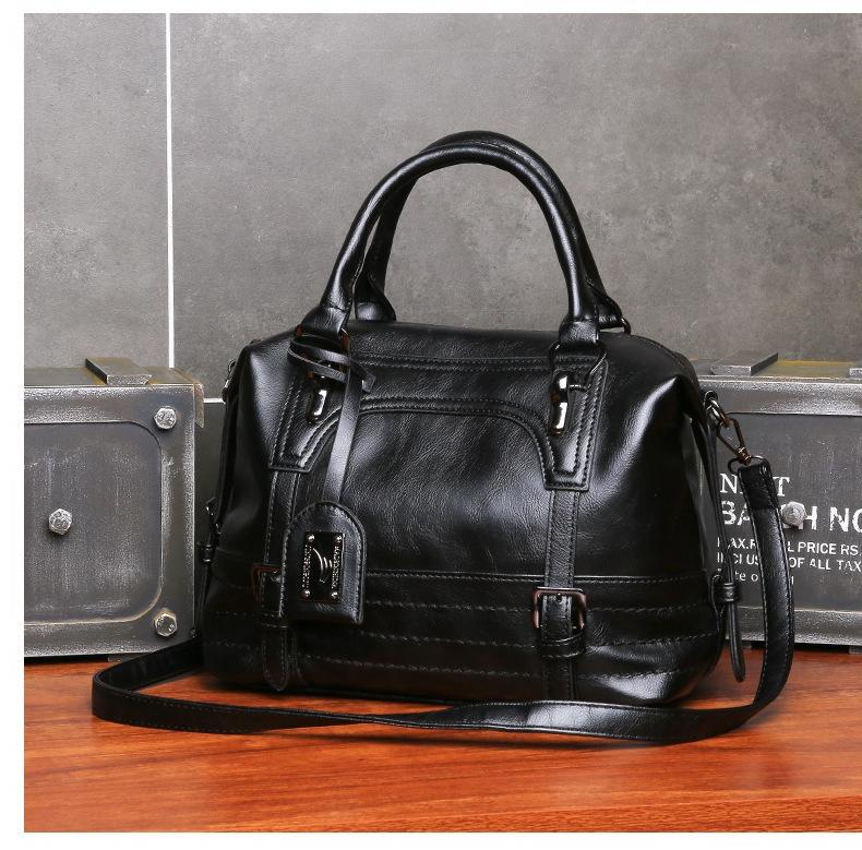 Soft Faced Casual Handbag - Large Diagonal Shoulder Bag - Brown 11