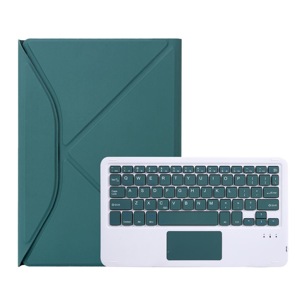 Bluetooth Keyboard Leather Tablet Case With Pen Slot And Touchpad - Green 7
