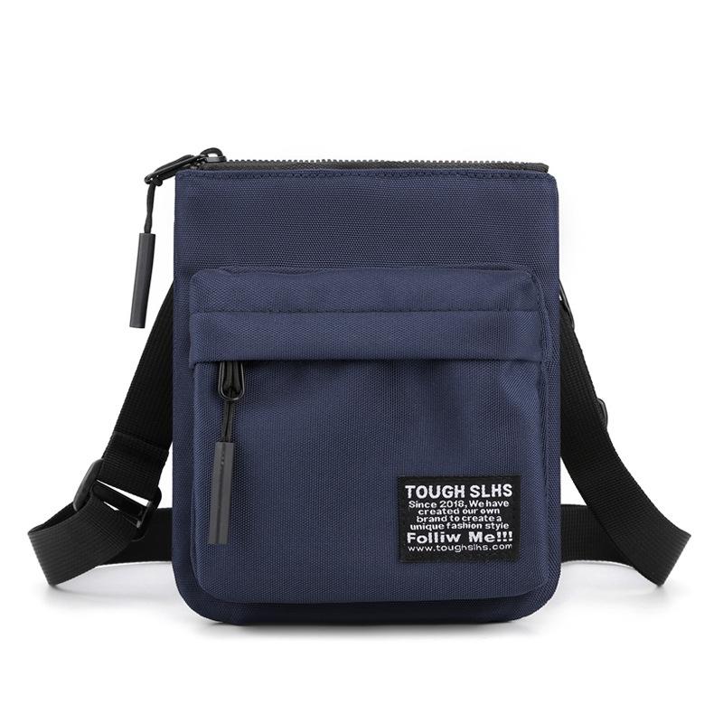 Compact Dark Blue Men's Shoulder Bag For Outdoor Sports