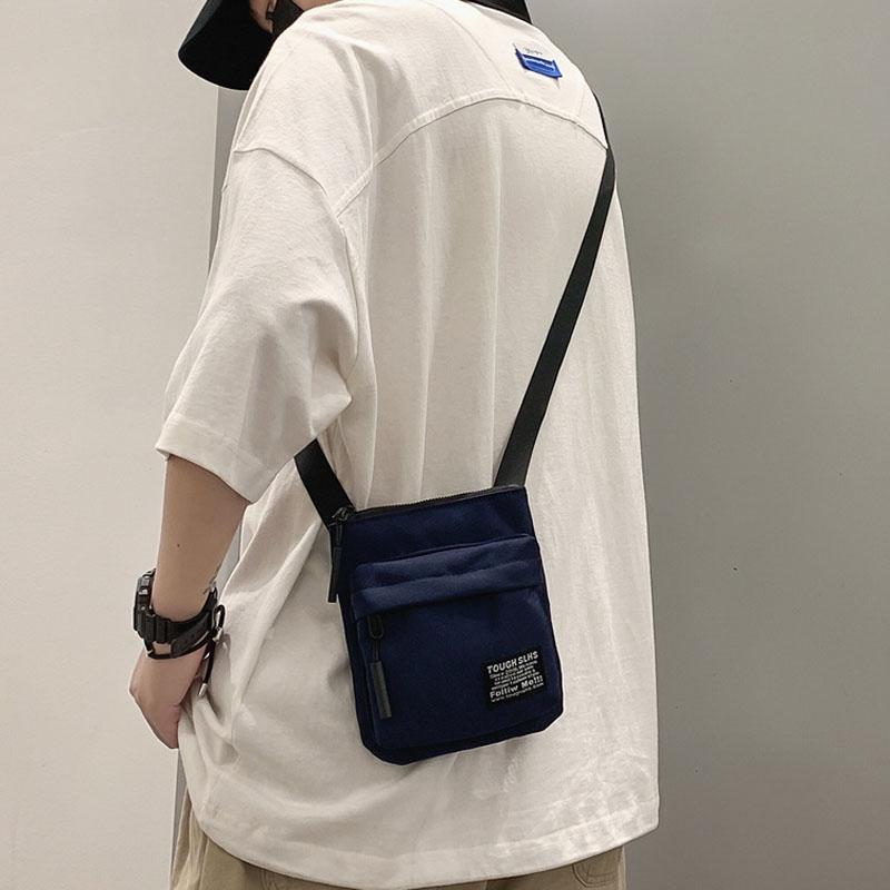 Compact Dark Blue Men's Shoulder Bag For Outdoor Sports 3