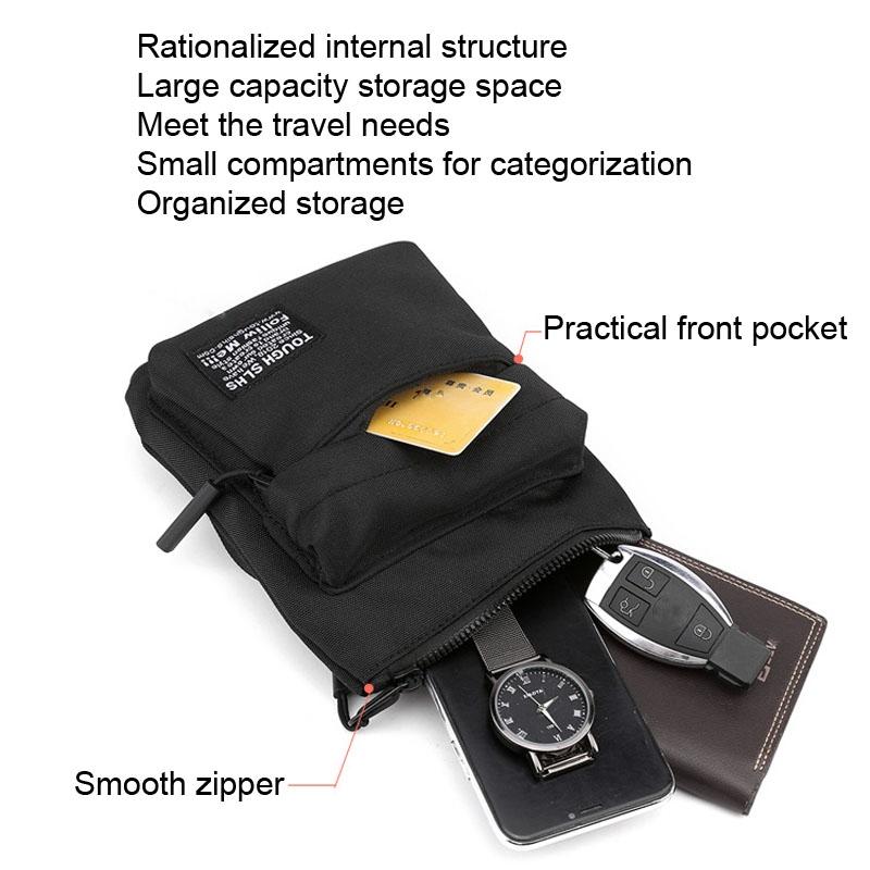 Compact Dark Blue Men's Shoulder Bag For Outdoor Sports 12