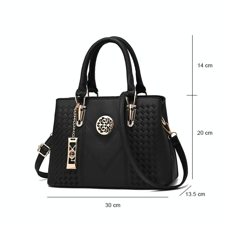 Women Leather Messenger Handbag - Stylish and Functional - Khaki 12