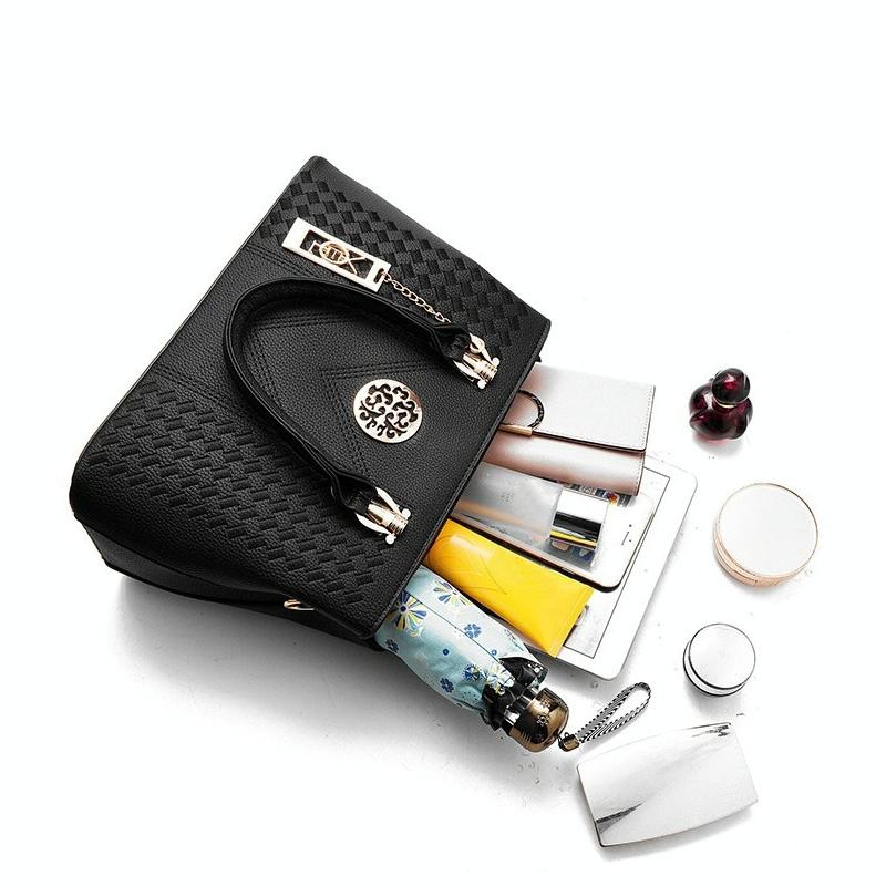 Women Leather Messenger Handbag - Stylish and Functional - Khaki 14