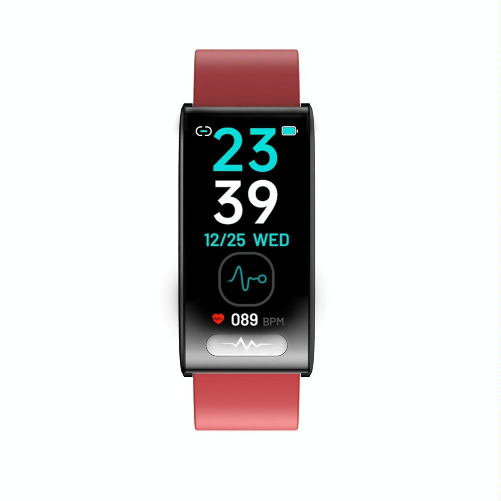 Smart Watch With Heart / Bp / Oxygen / Sugar Monitoring Silicone Strap Colour Screen - Red 12