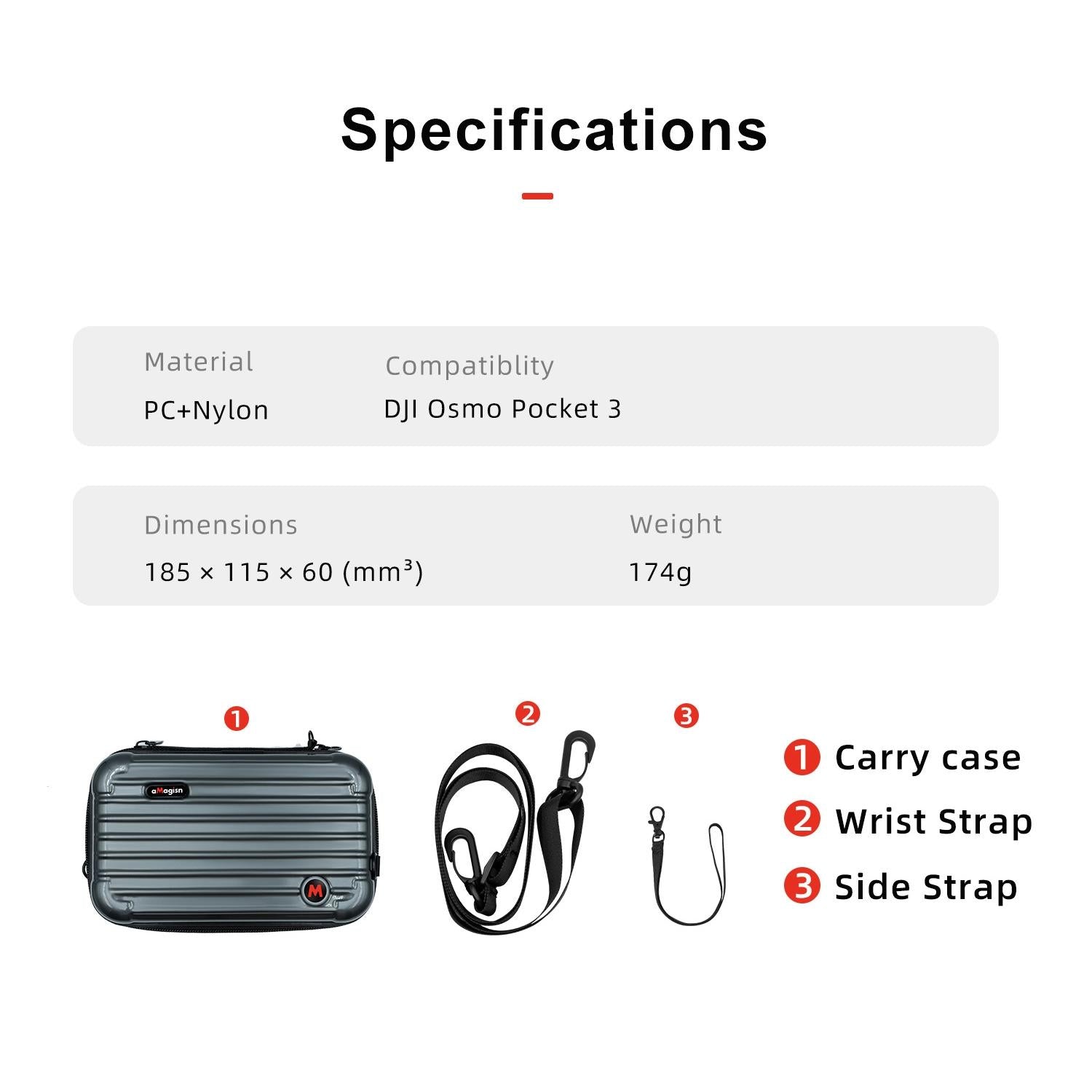 Small Organizer Bag for Sports Camera Accessories 18.5 x 11.5 x 6cm - Pearl White 6