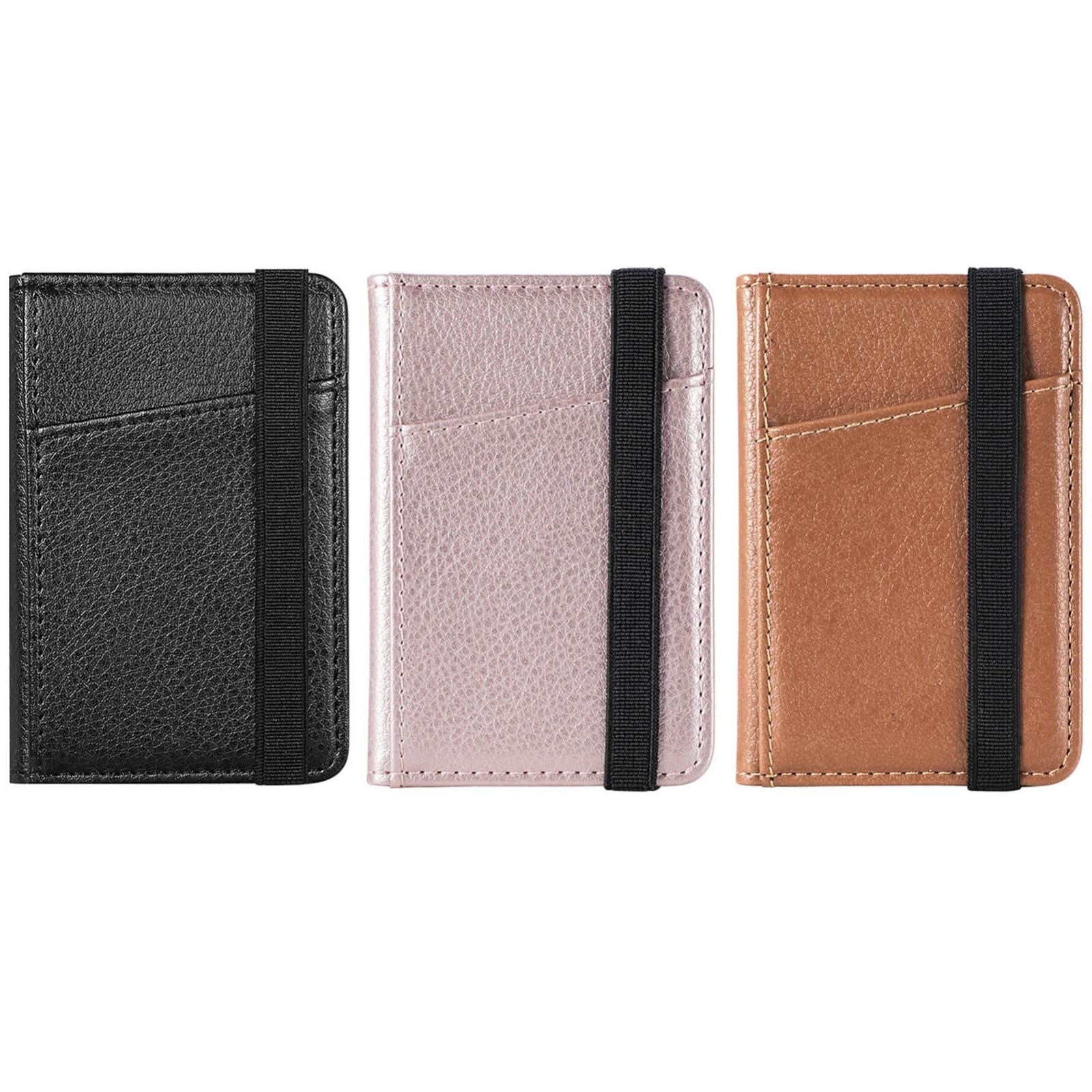 Pu Leather Phone Card Holder With Bracket Multifunctional - Rose Gold 4