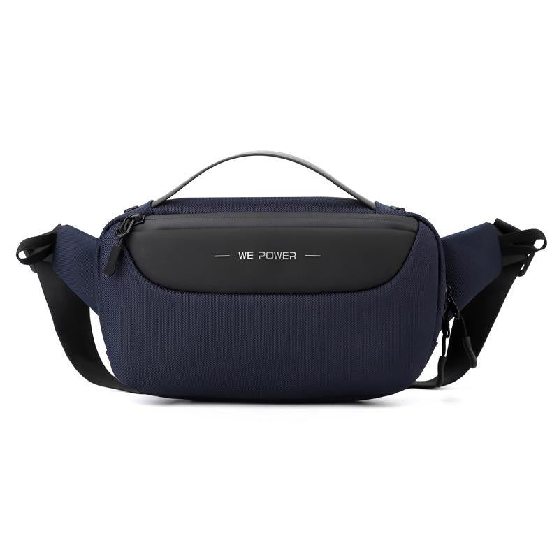 Multi Functional Men Crossbody Bag Outdoor Sports Waist Bag With Shoulder Strap - Dark Blue