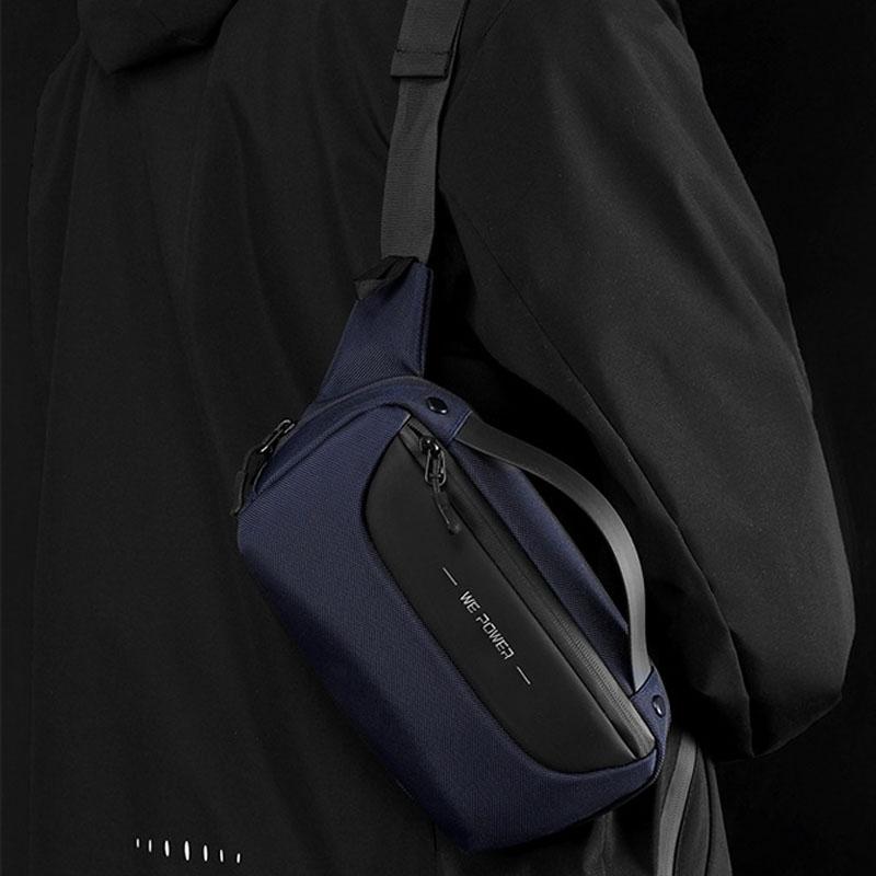 Multi Functional Men Crossbody Bag Outdoor Sports Waist Bag With Shoulder Strap - Dark Blue 3