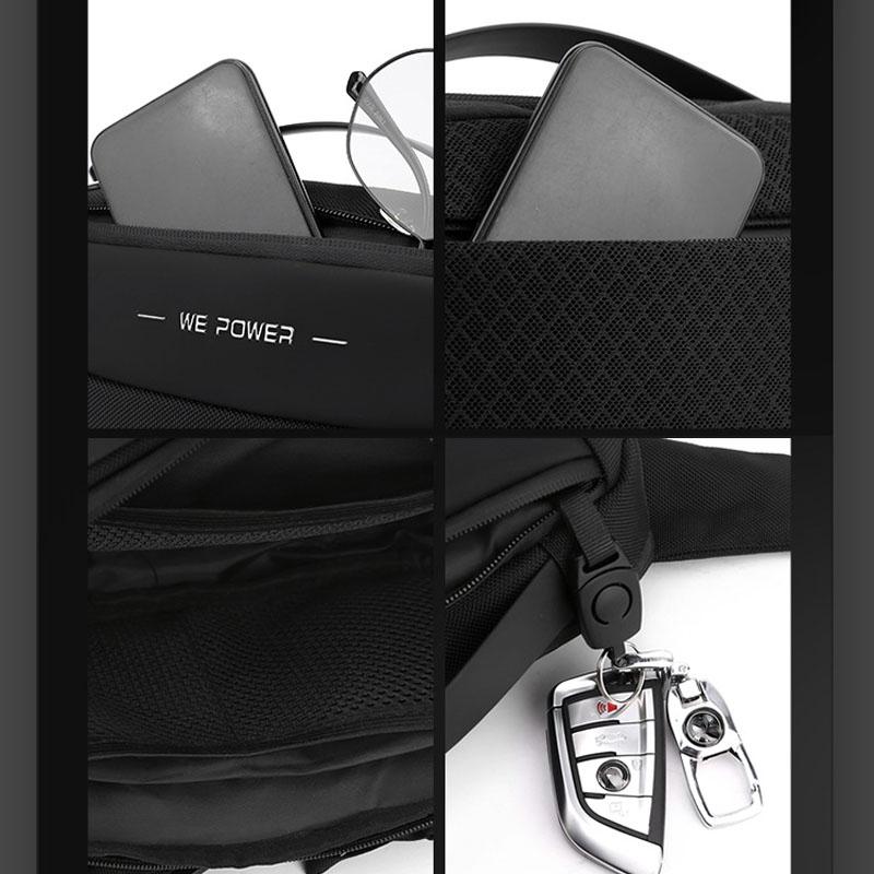 Multi Functional Men Crossbody Bag Outdoor Sports Waist Bag With Shoulder Strap - Dark Blue 7