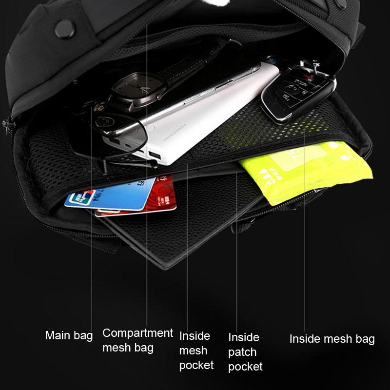 Multi Functional Men Crossbody Bag Outdoor Sports Waist Bag With Shoulder Strap - Dark Blue 8