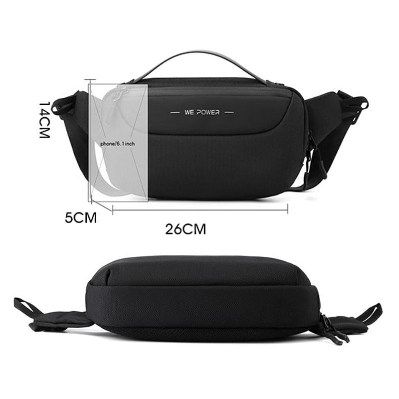 Multi Functional Men Crossbody Bag Outdoor Sports Waist Bag With Shoulder Strap - Dark Blue 9