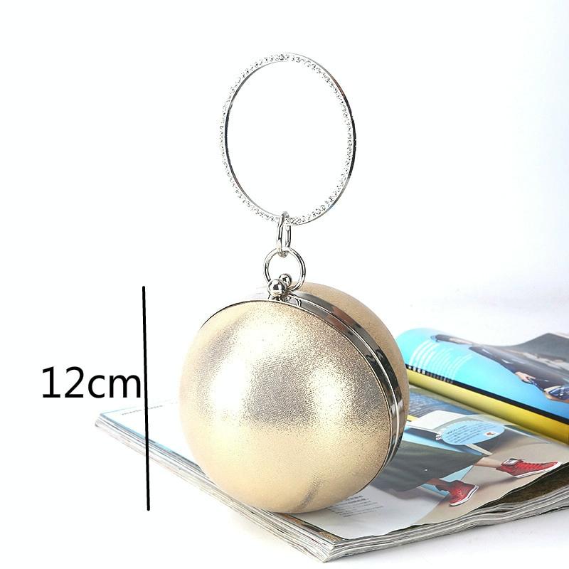 Chic Round Ball Clutch for Evening Events - Black