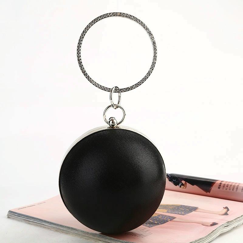 Chic Round Ball Clutch for Evening Events - Black 7