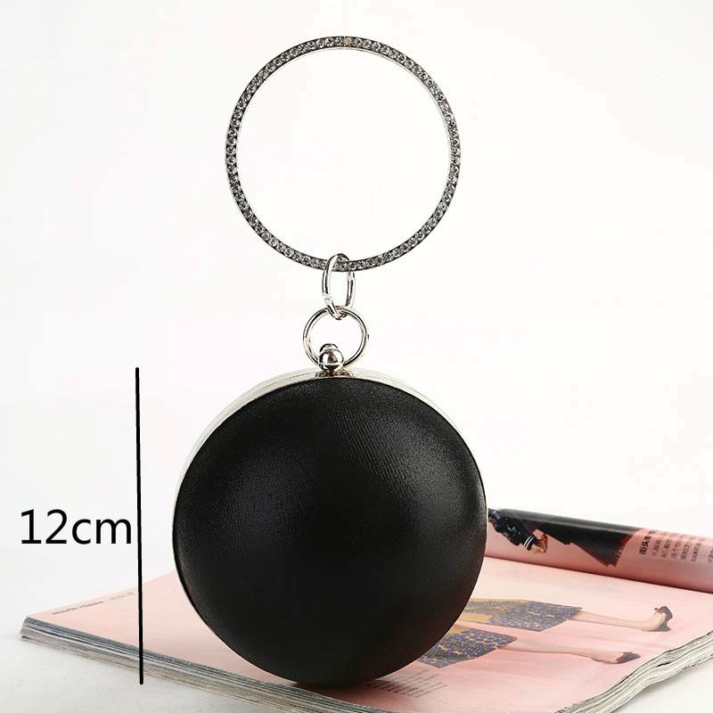 Chic Round Ball Clutch for Evening Events - Black 8