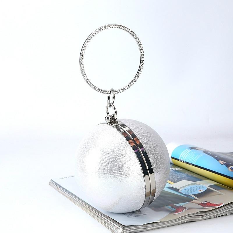 Chic Round Ball Clutch for Evening Events - Black 13