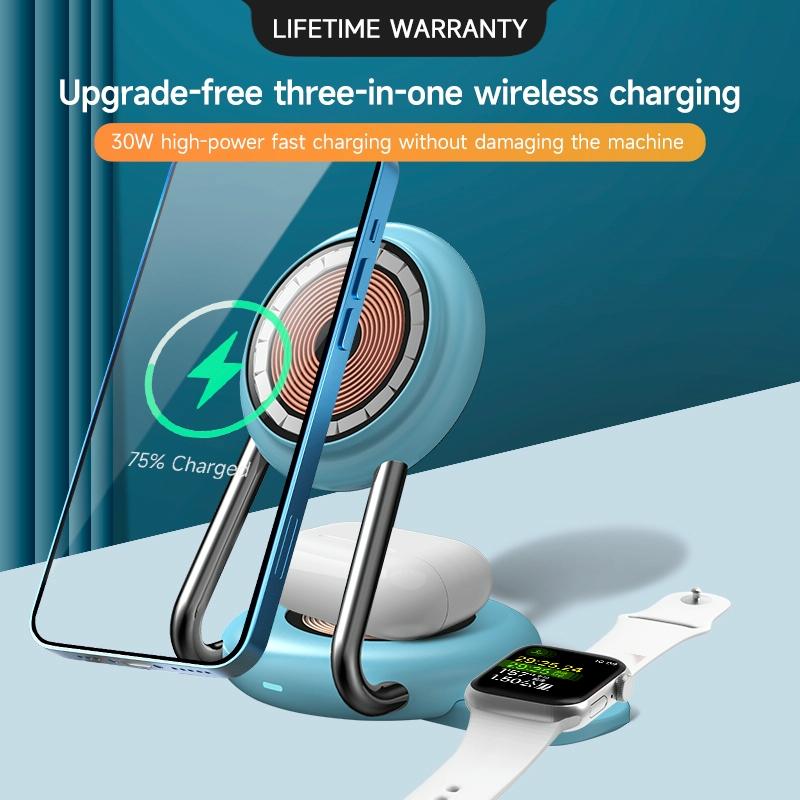 15W 3 In 1 Transparent Magnetic Wireless Charger - Orange 3
