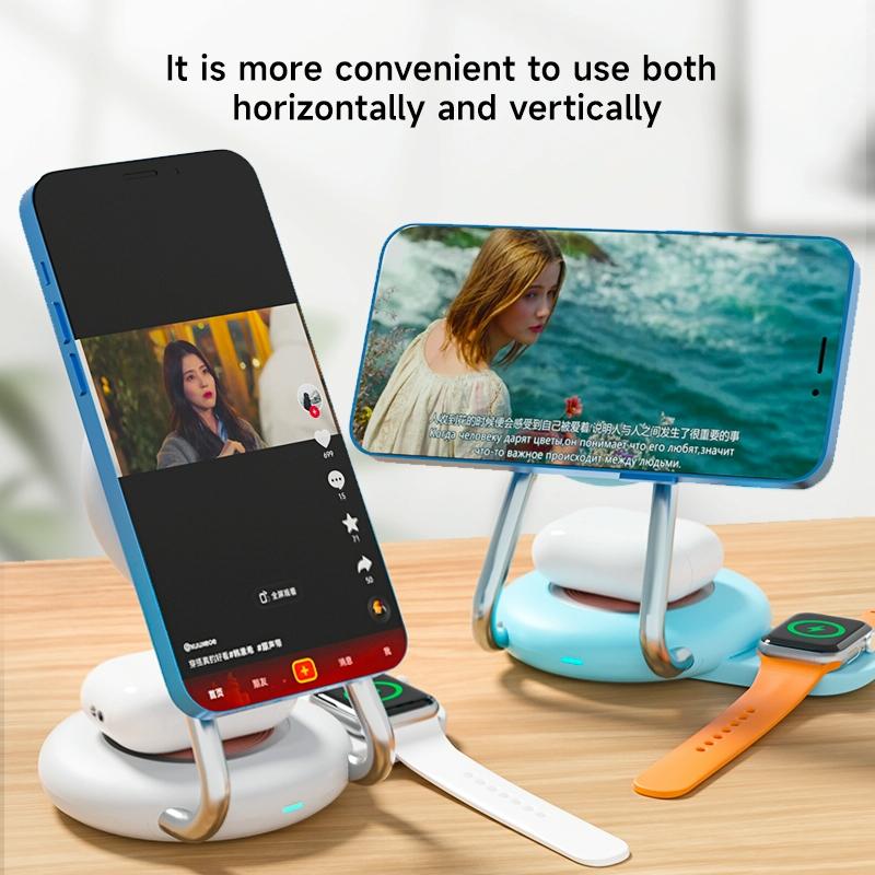 15W 3 In 1 Transparent Magnetic Wireless Charger - Orange 6