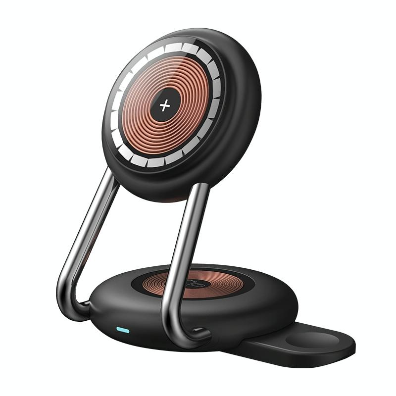 15W 3 In 1 Transparent Magnetic Wireless Charger - Orange 11