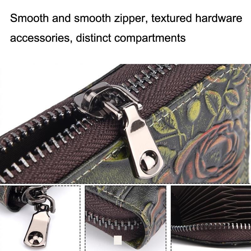 Hand Painted Leather Card Holder Silver 5