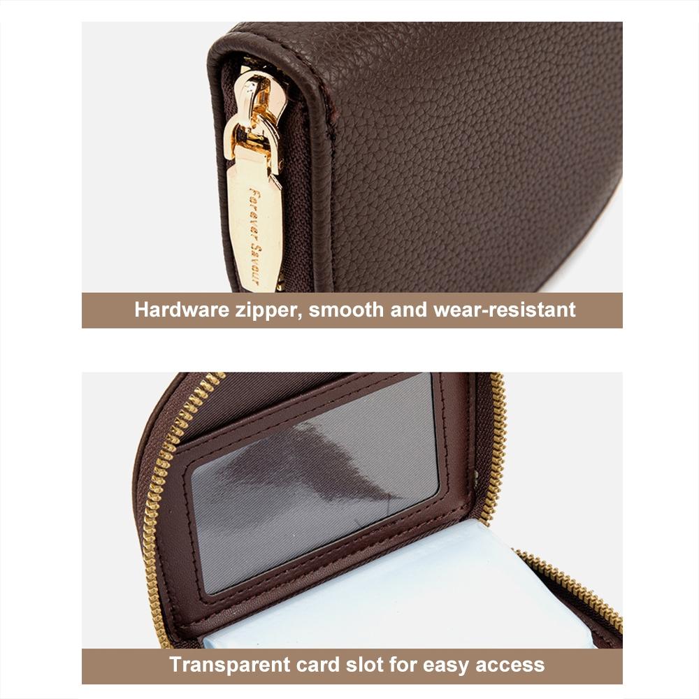 Large Capacity Semicircular Embroidery Id Card Holder - Coffee 6