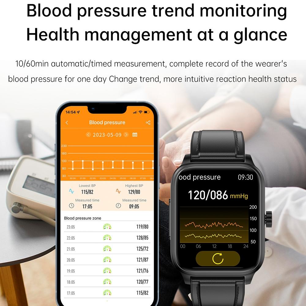 1.91 Inch Ip67 Waterproof Silicone Band Smart Watch Support Ecg / Non-Invasive Blood Glucose Measurement - Red 12