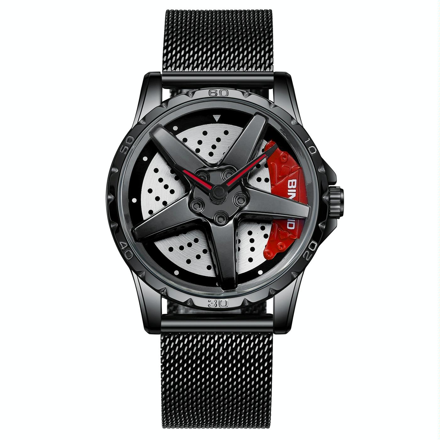 Waterproof Multifunctional Men Watch with Durable Dial - White Steel-Red 12