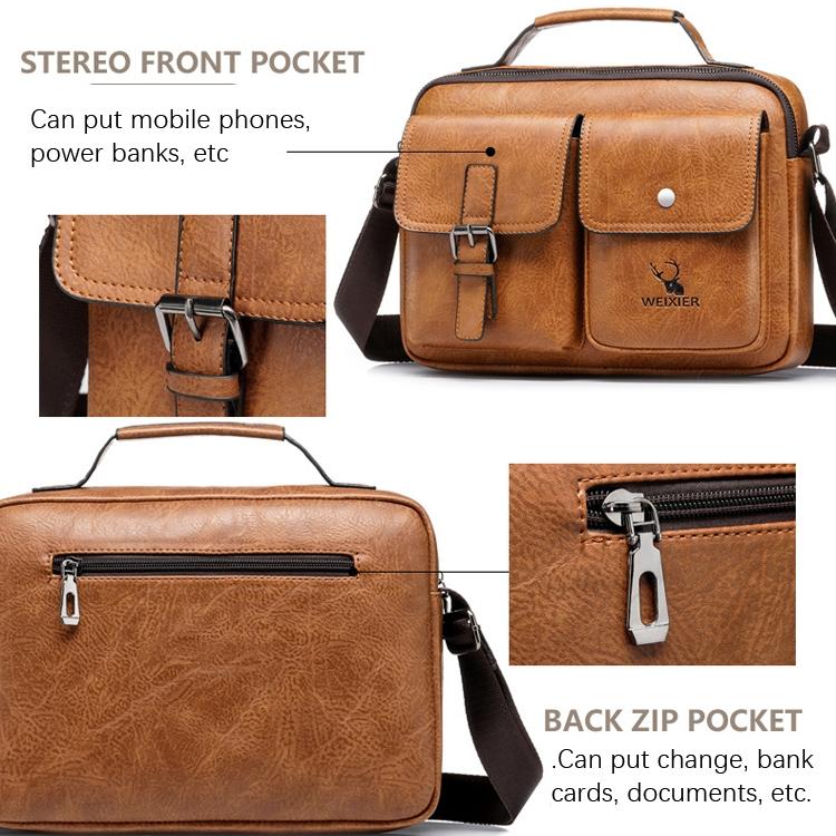 Retro Shoulder Bag For Men Large Capacity - Dark Brown 6