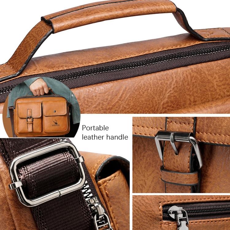 Retro Shoulder Bag For Men Large Capacity - Dark Brown 7